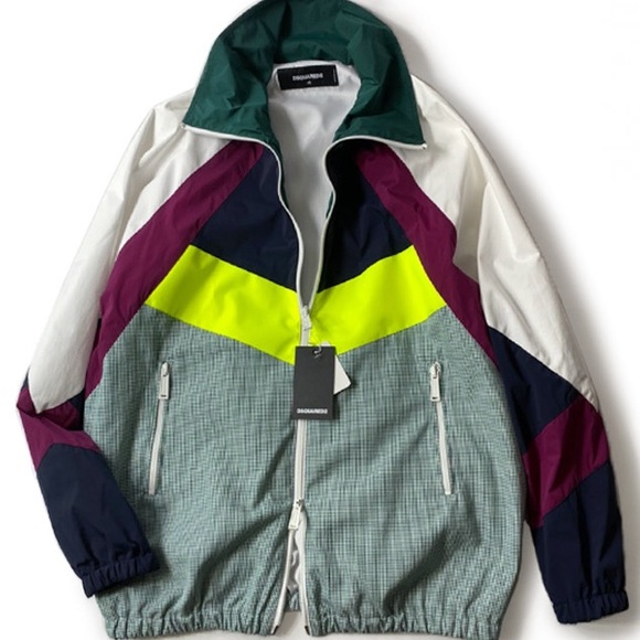 NEW DSQUARED2 Spring 2019 colorblock sports-jacket - Picture 3 of 11